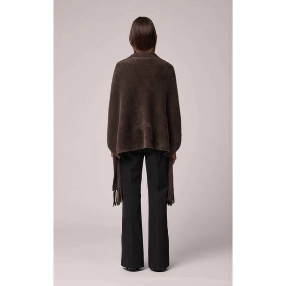 NEW SOIA&KYO danela knit scarfigan with fringe in mushroom - Picture 4 of 4